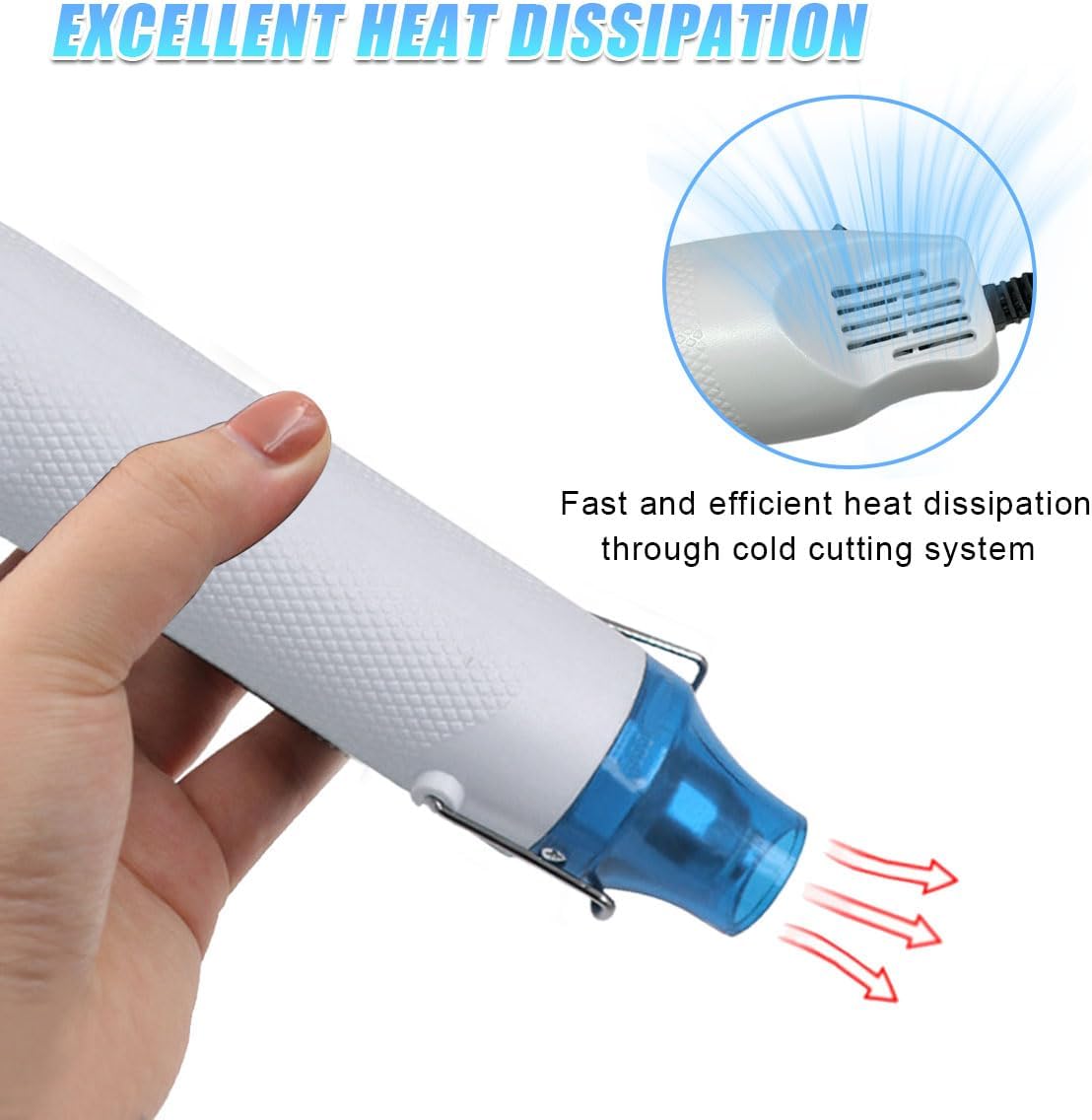 Mini Heat Gun -110V 300W Portable Handheld Hot Air Gun Tool for DIY Craft Embossing - Electric Heating Tool with