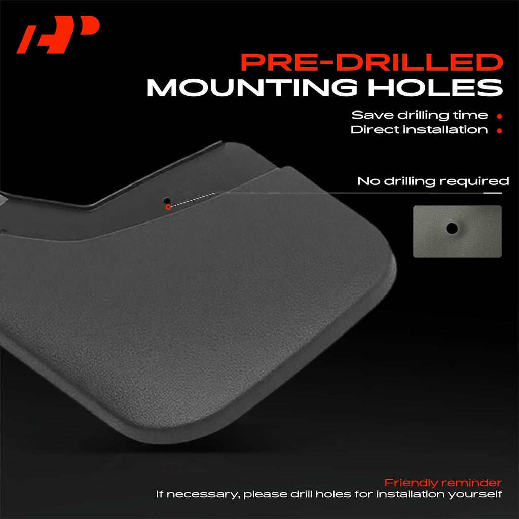 Mud Flaps, No Drilling Required Splash Guards with Accessories | Compatible with Chevrolet Silverado 1500 3500 2500