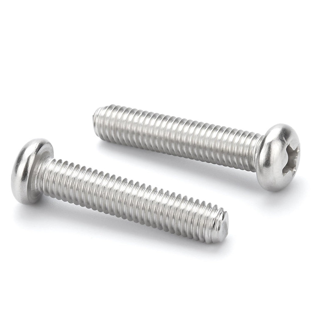 #10-24 x 2'' (25Pack) Pan Head Machine Screw, Phillips Drive, 304 Stainless Steel 18-8, Bright Finish, Fully Machine Thread