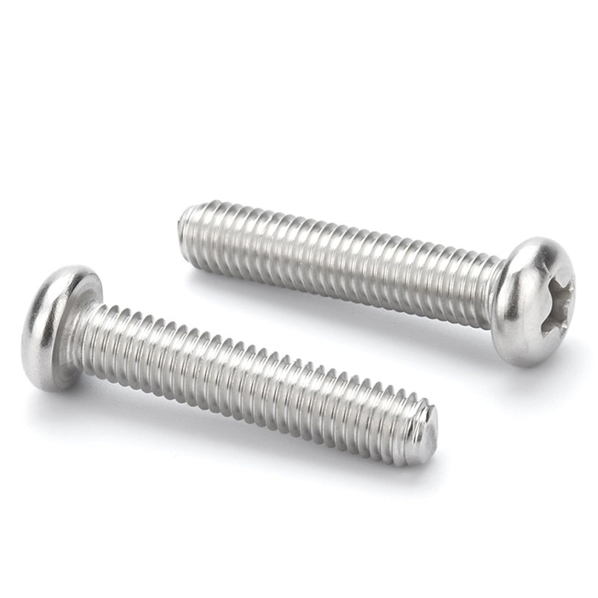 #10-24 x 2'' (25Pack) Pan Head Machine Screw, Phillips Drive, 304 Stainless Steel 18-8, Bright Finish, Fully Machine Thread