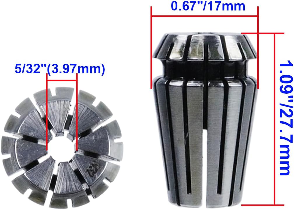 ER16 Collet Set 5/32 Dia Spring Collet Set for CNC Clamping Device Engraving Machine-2pcs