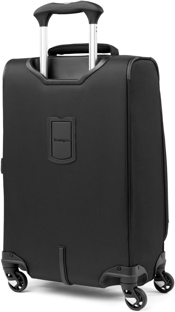 Maxlite 5 Softside Expandable Luggage with 4 Spinner Wheels, Lightweight Suitcase, Men and Women, Black, Carry-on