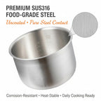 316 Stainless Steel Rice Cooker Inner Pot Compatible with Tiger JBX-A18C