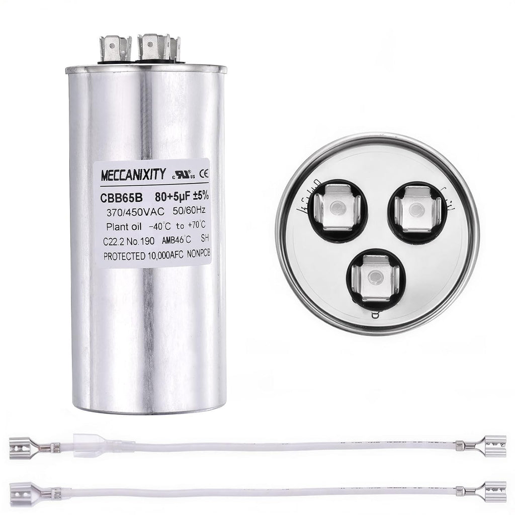 MECCANIXITY CBB65 Dual Run Start Capacitor 80+5UF 80/5MFD 2Set 5.12"x2.36"