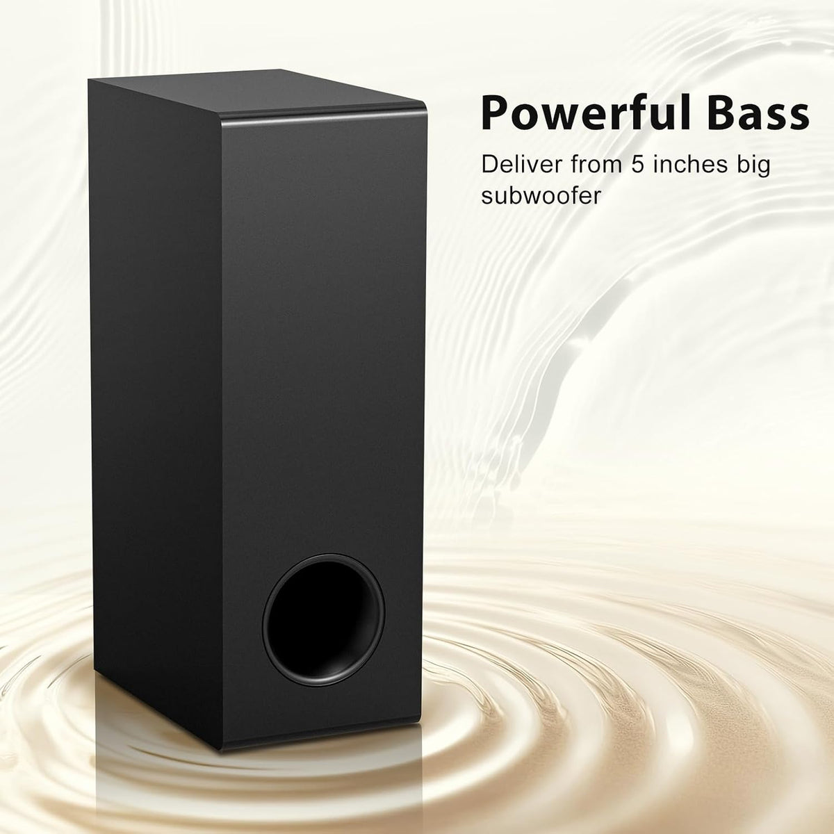 Sound Bar for Smart TV with Wired Subwoofers, 2.1 Channel Small TV Soundbar Speakers, Home Theater Surround Sound
