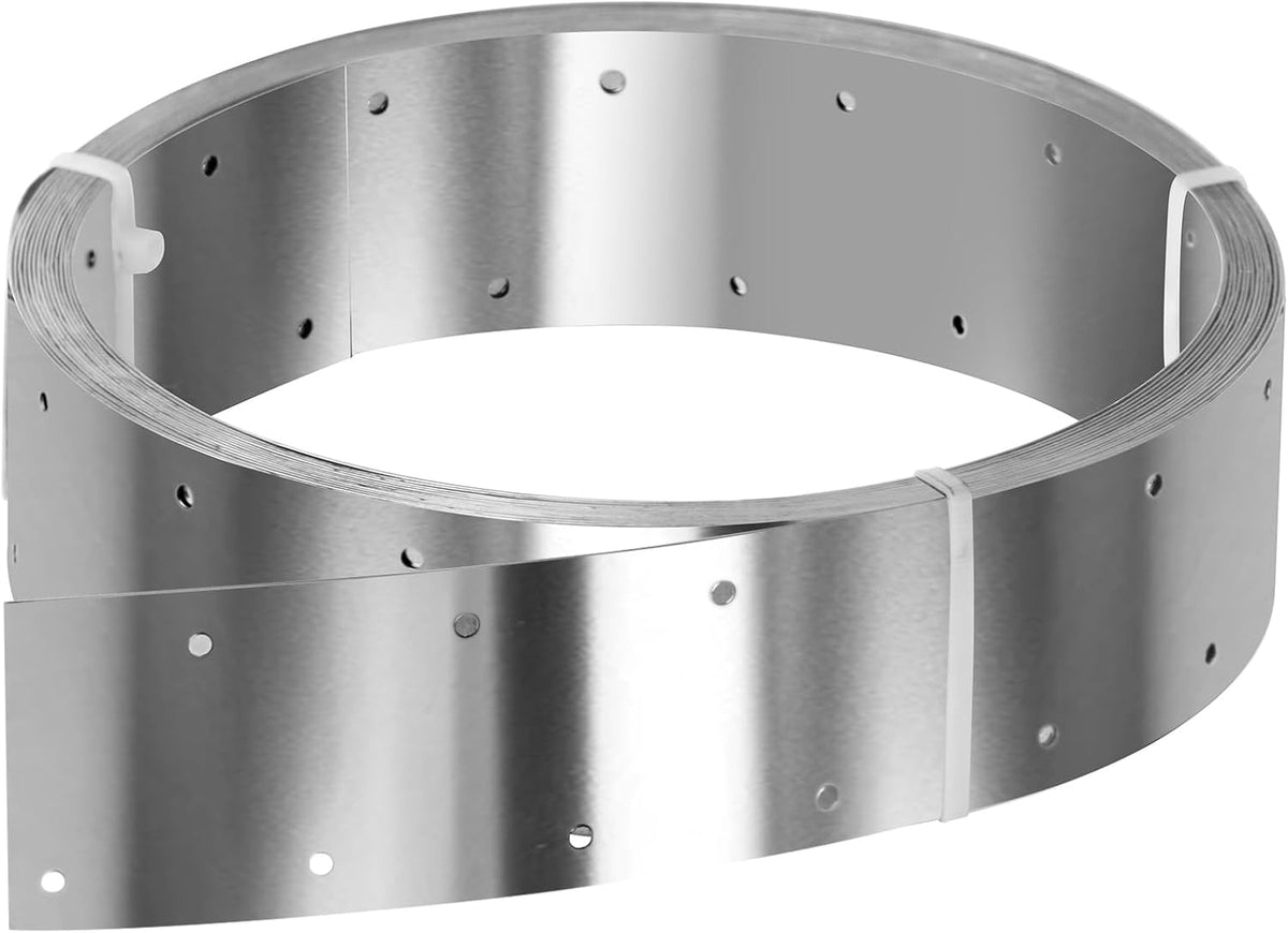 32ft x 2-3/8"Width Stainless Steel Strapping,Perforated Tie Strap