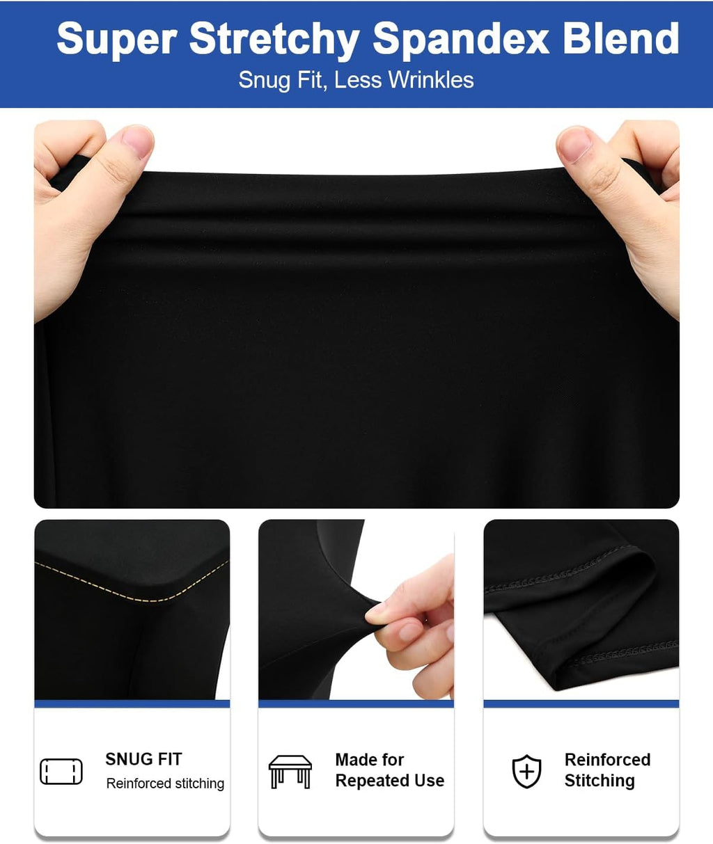 2 Pack Spandex Table Cloth 6FT, Elastic Fitted Black Tablecloth