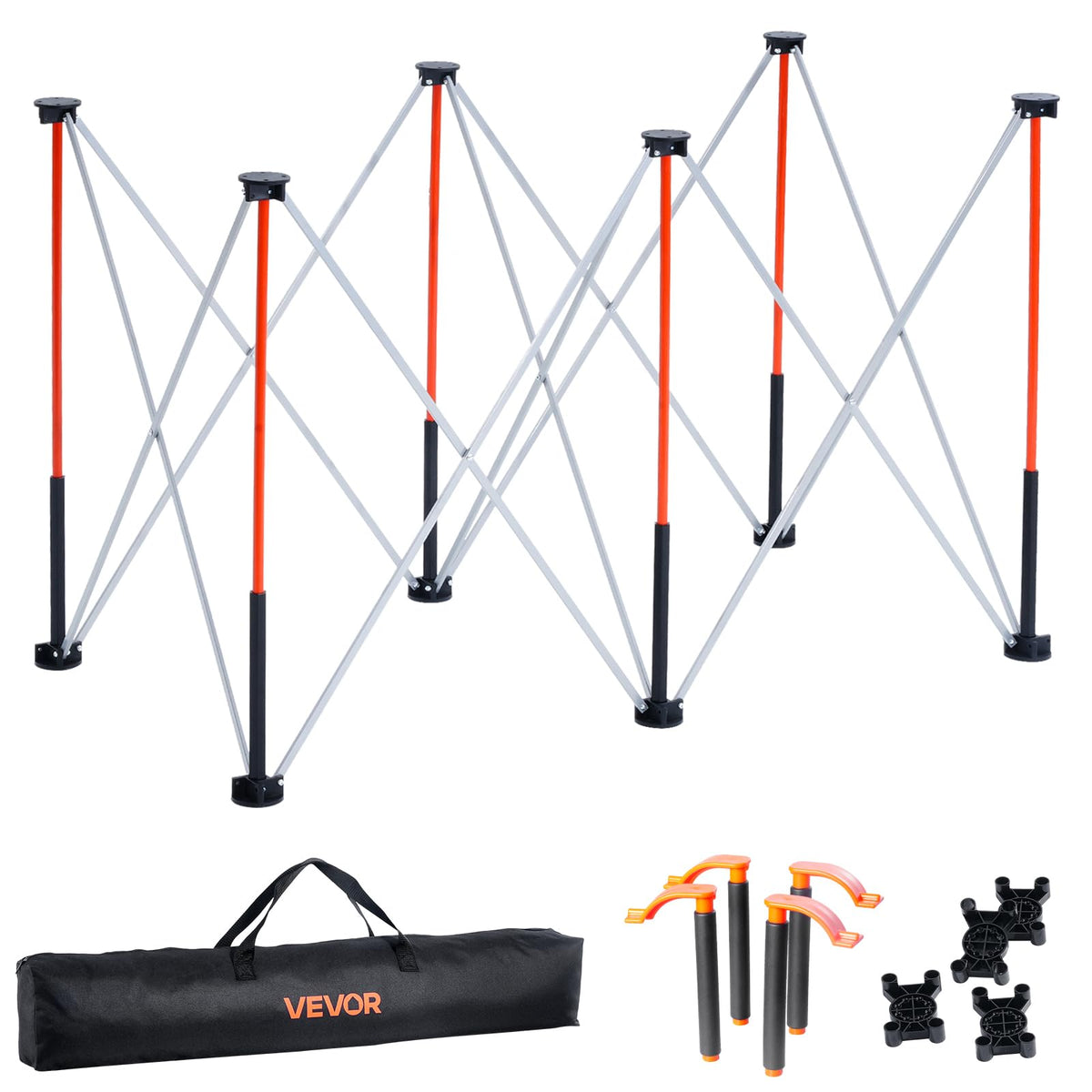 Portable Folding Workstand, 4.15 x 2.18 ft Collapsible Workbench, 2500 lbs Weight Capacity, No Assembly Foldable Work
