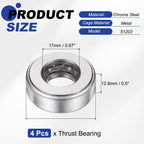 uxcell 51203 Thrust Bearing, 4pcs 0.67" Bore x 1.48" OD x 0.5" Width