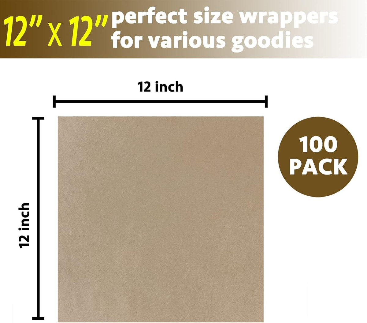 Deli Paper Sheets 12" X 12" 100PK, Grease Proof Sandwich Wrapping Paper