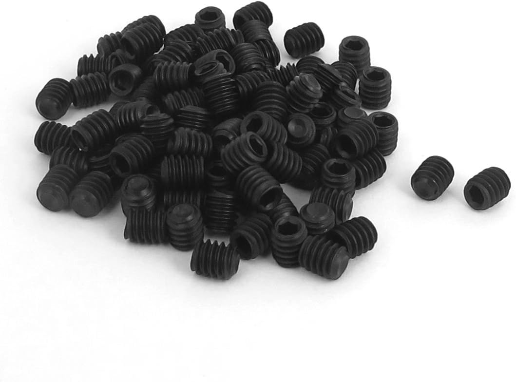 uxcell 8#-32x3/16inch Hex Socket Set Cap Point Grub Screws 100pcs
