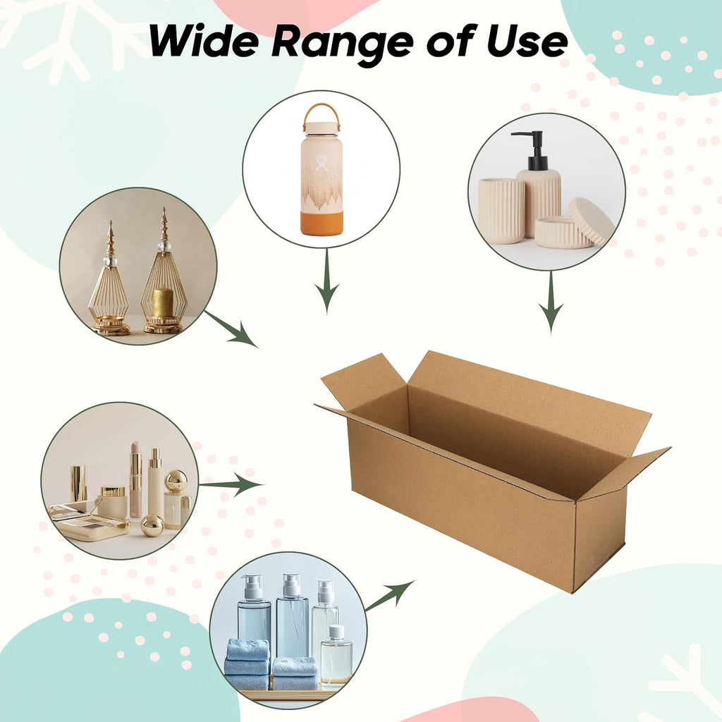 40 Packs 12x4x4 Shipping Boxes for Small Business, Corrugated Cardboard Boxes Bulk for Shipping Packing Mailing
