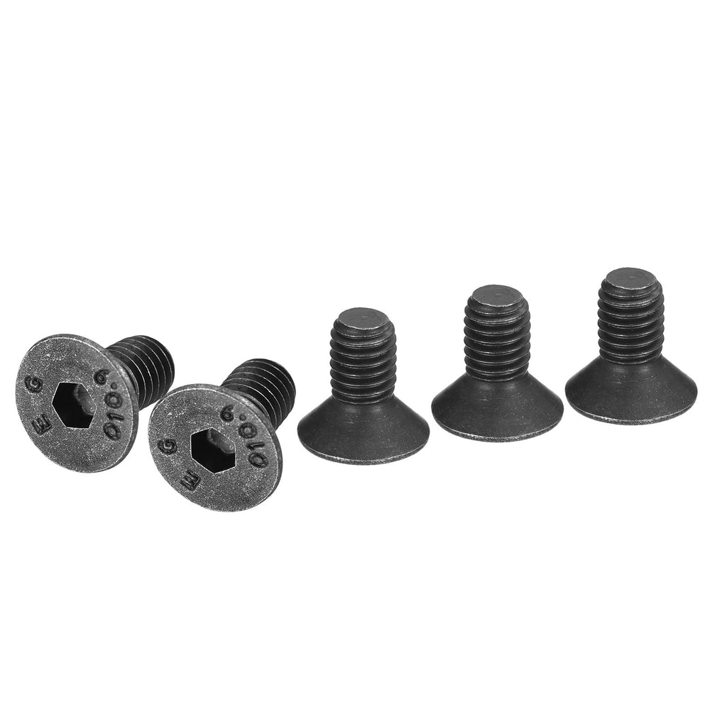 DTGN M5-0.8x10mm Flat Head Socket Cap Screws, 100 Pack Hex Socket Flat Head Screws Carbon Steel Black Oxide, Full Thread, Countersunk Bolts