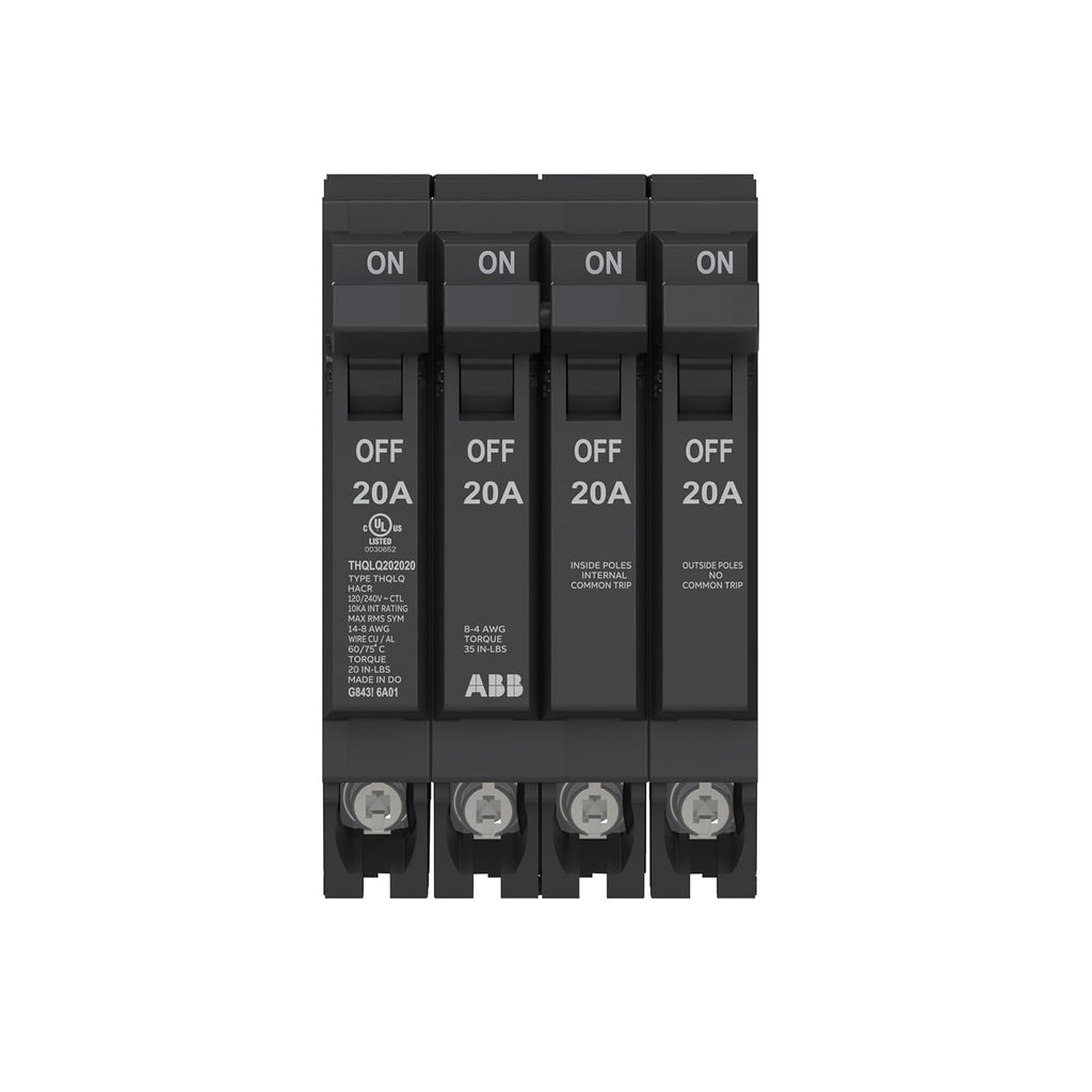 ABB Q-Line THQLQ202020 • Quad Circuit Breaker • 120/240 VAC