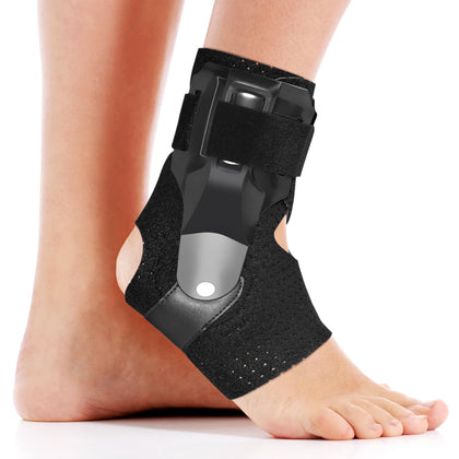 Ankle Brace with Side Stabilizers -Adjustable Ankle Support for Sprains, Sports Injuries, Plantar Fasciitis, Injury