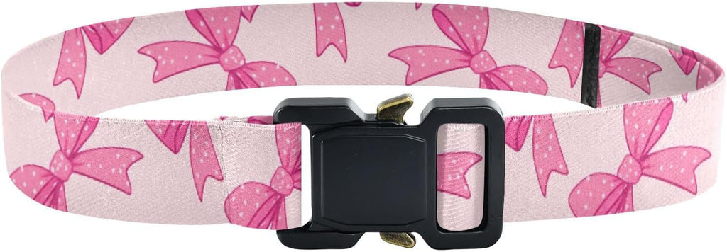 Bow Tie Adjustable Kids Elastic Belts, Girls Boys Stretch Waist Belt with Aluminum Alloy Buckle