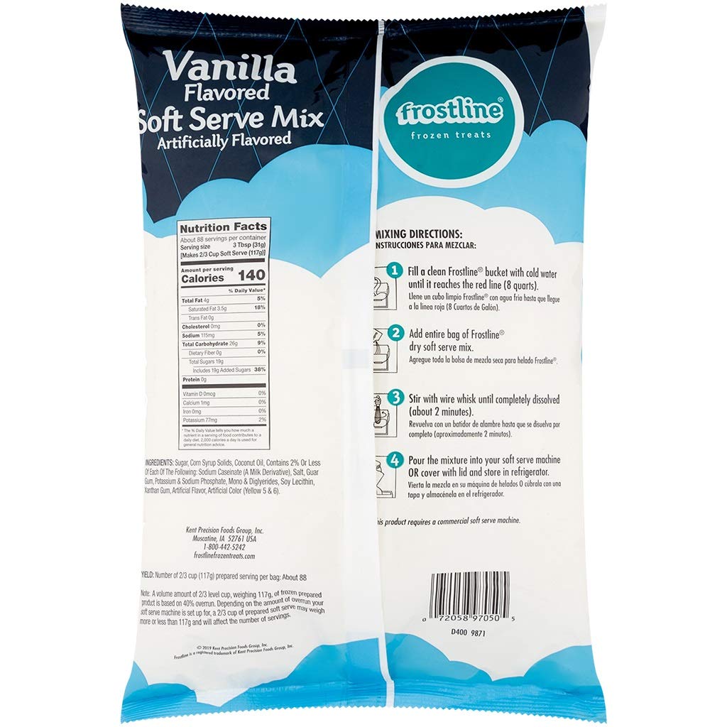 Vanilla Soft Serve Mix, Gluten & Lactose Free, 6 lb Bag