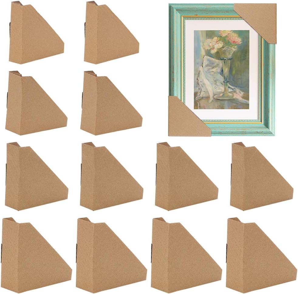 112Pcs 4 Sizes Adjustable Cardboard Corner Protectors, Fits 0.8" 1" 1.2" 1.4" Frames Picture Frame Packing Corner