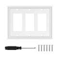 White Modern Decorative Triple Decorator Light Switch Covers Plate