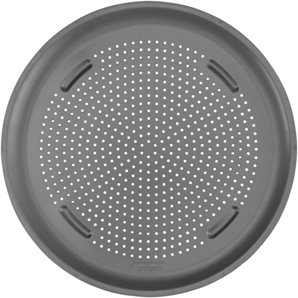 AirPerfect Pizza Pan with Cutting Guides, 16-Inch, Gray