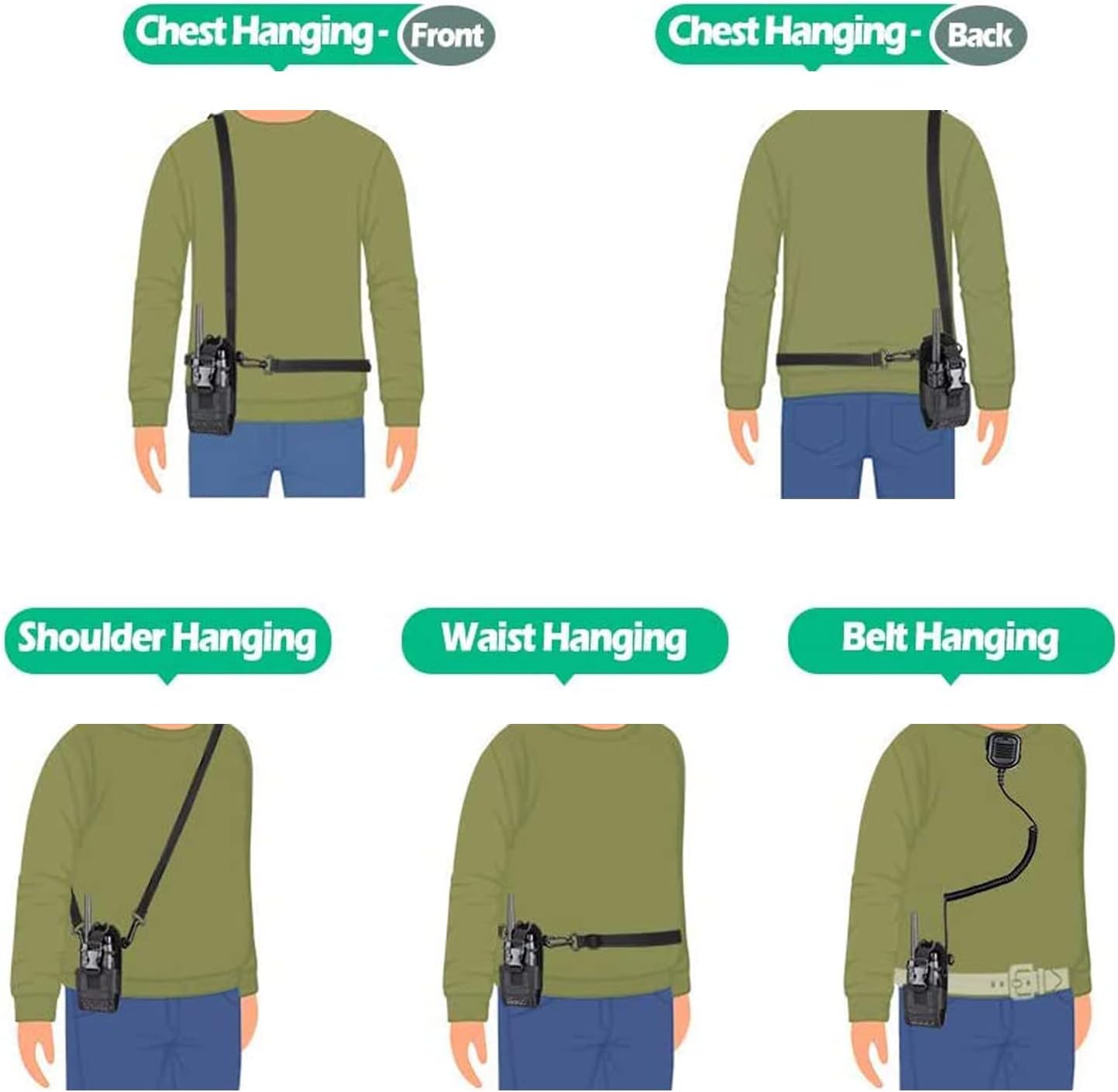Radio Holder Walkie Talkie Pouch Molle Radio Pouch BaoFeng Radio Holster Strap Radio Case for Duty Belt Compatible