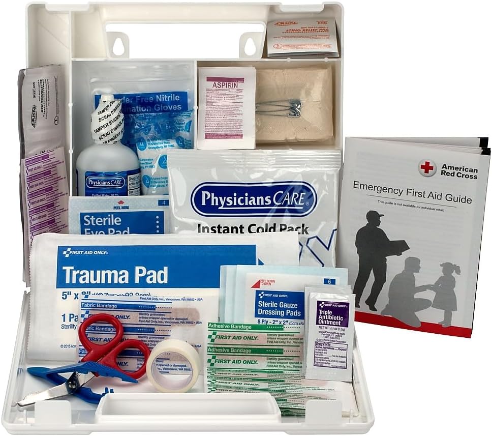 223-U OSHA-Compliant First Aid Kit, All-Purpose 25-Person Emergency First Aid Kit for Business, Worksite, Home, and