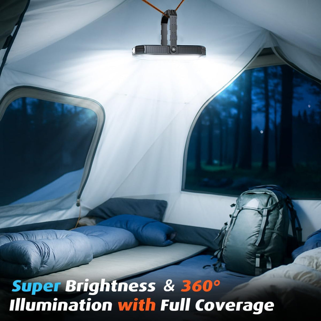 LED Camping Lantern Rechargeable, 10000mAh Portable Solar Camping Lights up to 120+ Hours, 12 Light Modes, Dimmable