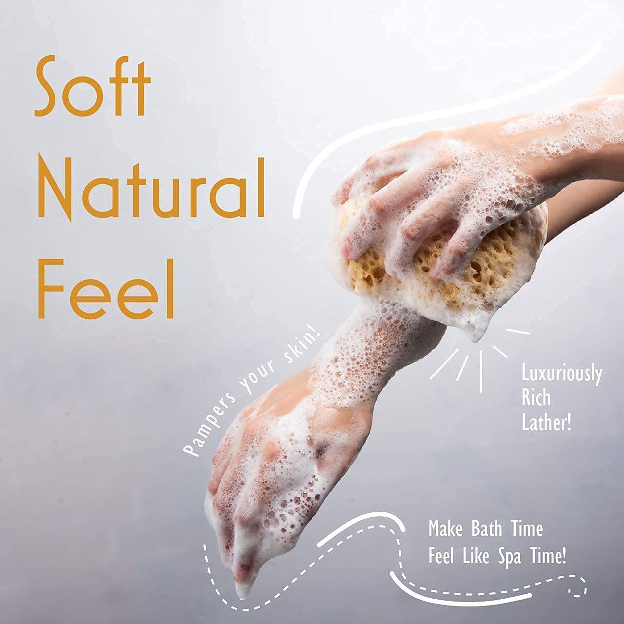 Bath Sponge, Foam Loofah, Body Scrubber for Bathing, Exfoliating Shower Pouf for Shower – Large Size, Lots of Lather