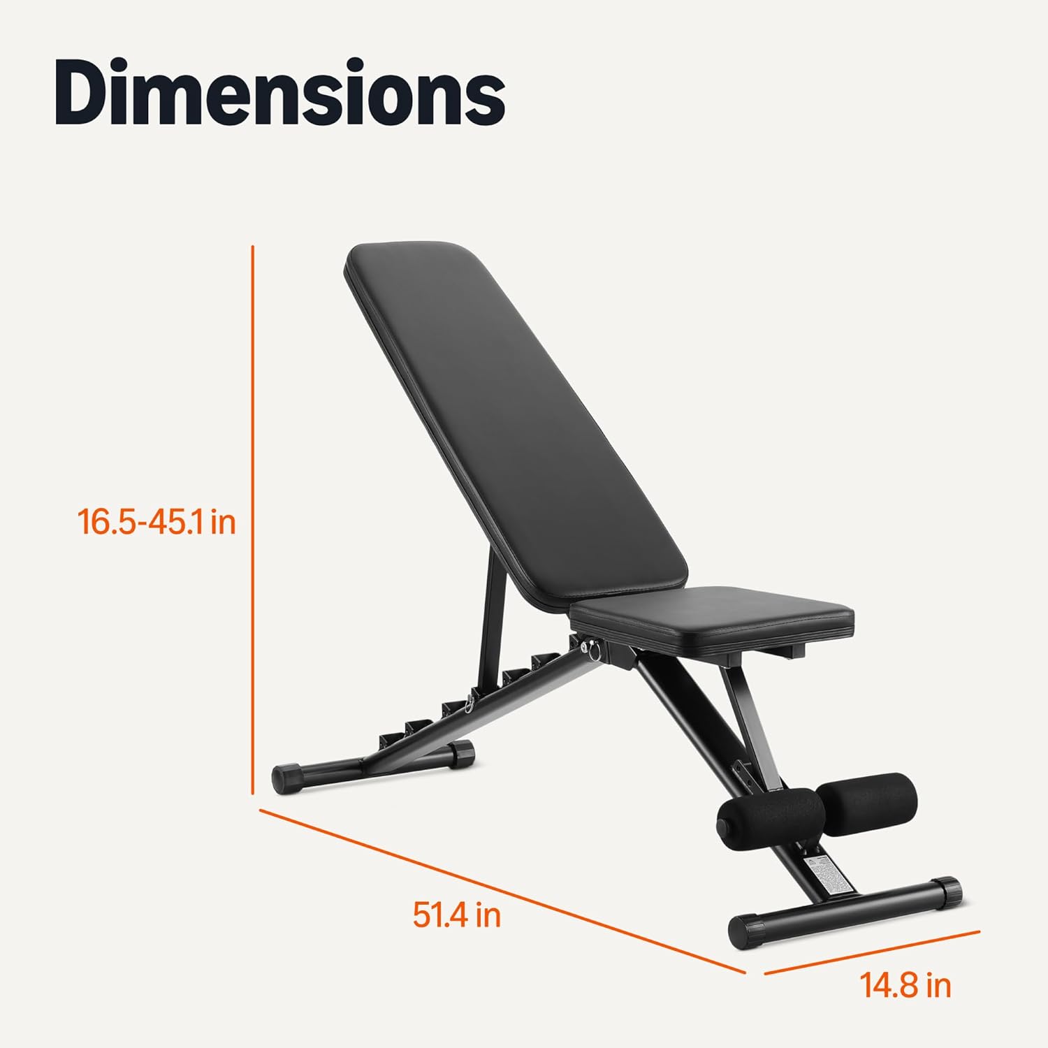 Adjustable Workout Weight Bench Press, Foldable for Home Gym, Supports up to 660 Pounds, Black