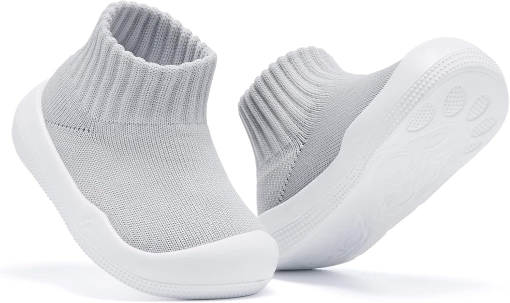 Baby Boy Girl Non-Skid Indoor Infant Walking Shoes Breathable Warm Elastic Sock Shoes with Memory Sole Protect Toes