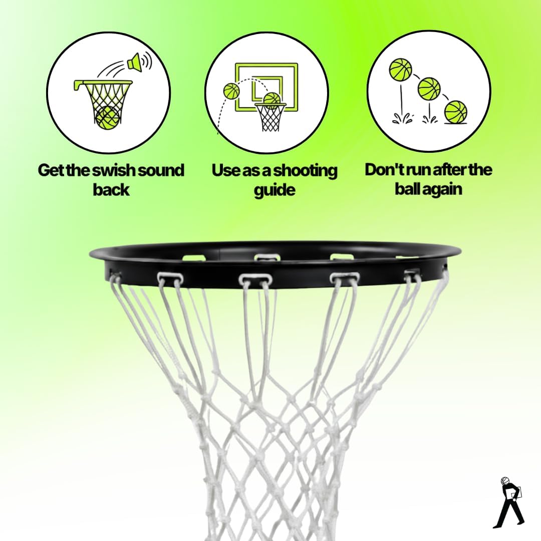 Magnetic Portable Basketball Net | Universal Fit with 'Throw-and-Go' Magnetic Setup | Get the Swish Sound & Stop