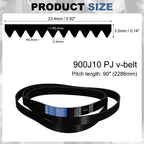 uxcell 900J10 PJ V-Ribbed Belt 10 Ribs 90" L x 0.92" W x 0.14" H, EPDM