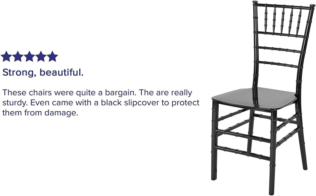 Hercules Stacking Resin Chiavari Chair, Mahogany, 2-Pack
