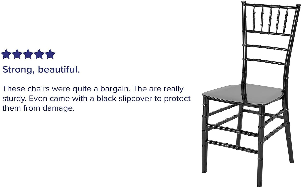 Hercules Stacking Resin Chiavari Chair, Mahogany, 2-Pack