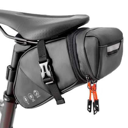 Bike Seat Bag, Expandable Bicycle Saddle Bag Under Seat, Waterproof Cycling Seat Pack for Mountain Road Bikes and