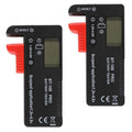 2 Pack Battery Tester, Digital LCD Universal Battery Checker for AA AAA C D 9V 3.7V 1.5V Button Cell Household Batteries