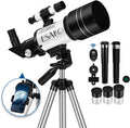 Telescope for Kids & Beginners, 70mm Aperture Portable Telescopes with 3 Eyepieces, Height Adjustable Tripod & Phone