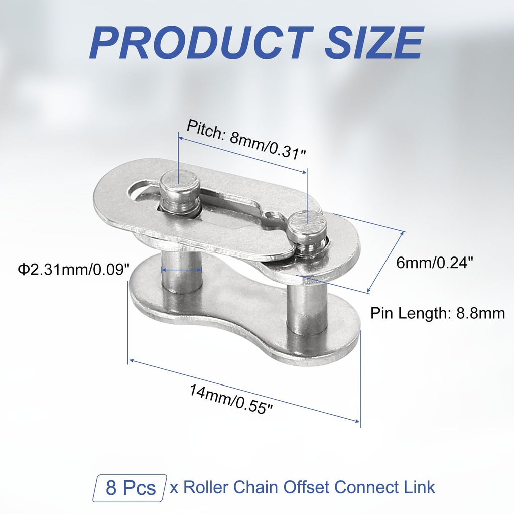 DTGN 8Pcs ISO(DIN) 05B-1 Roller Chain Connect Link, 8mm Pitch
