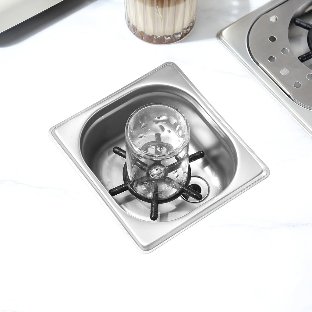 Pitcher Rinser , DIBTSA Automatic Glass Cup Washer , 304 Stainless Steel Coffee Milk Tea Cup Cleaner, for Home