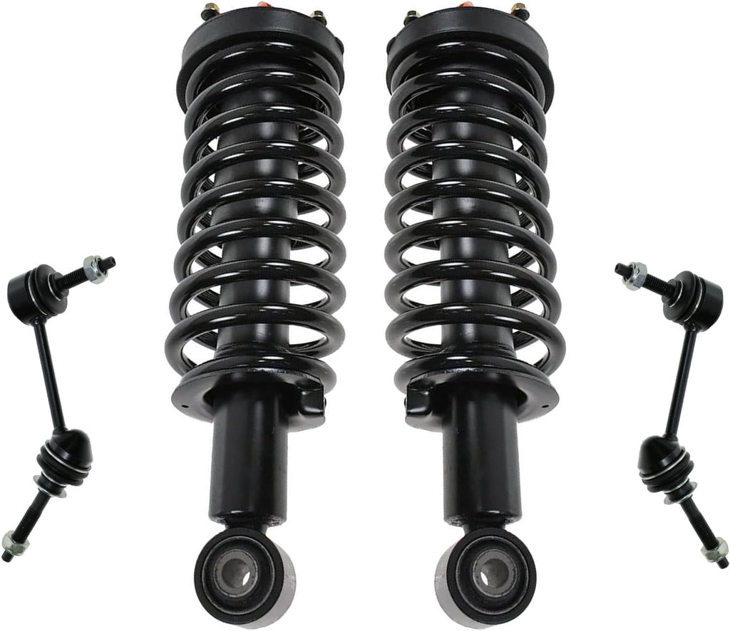 TRQ Front Suspension Kit Complete Strut & Coil Spring Assembly Sway Bar