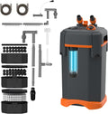 External Canister Filter, Ultra‑Quiet Aquarium Filter with Complete Filter Media, Freshwater & Saltwater for 40‑55‑66