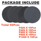 BMOTL 50Pcs 320-1000 Assorted Grit 6 Inch Sanding Discs Hook & Loop