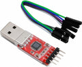 CP2102 USB to TTL Serial Adapter – USB 2.0 to 5Pin UART Converter Module with 3.3V/5V Output, STC Compatible, Includes Jumper Wires – for Arduino, ESP8266, STM32, DIY Projects (1-Pack)