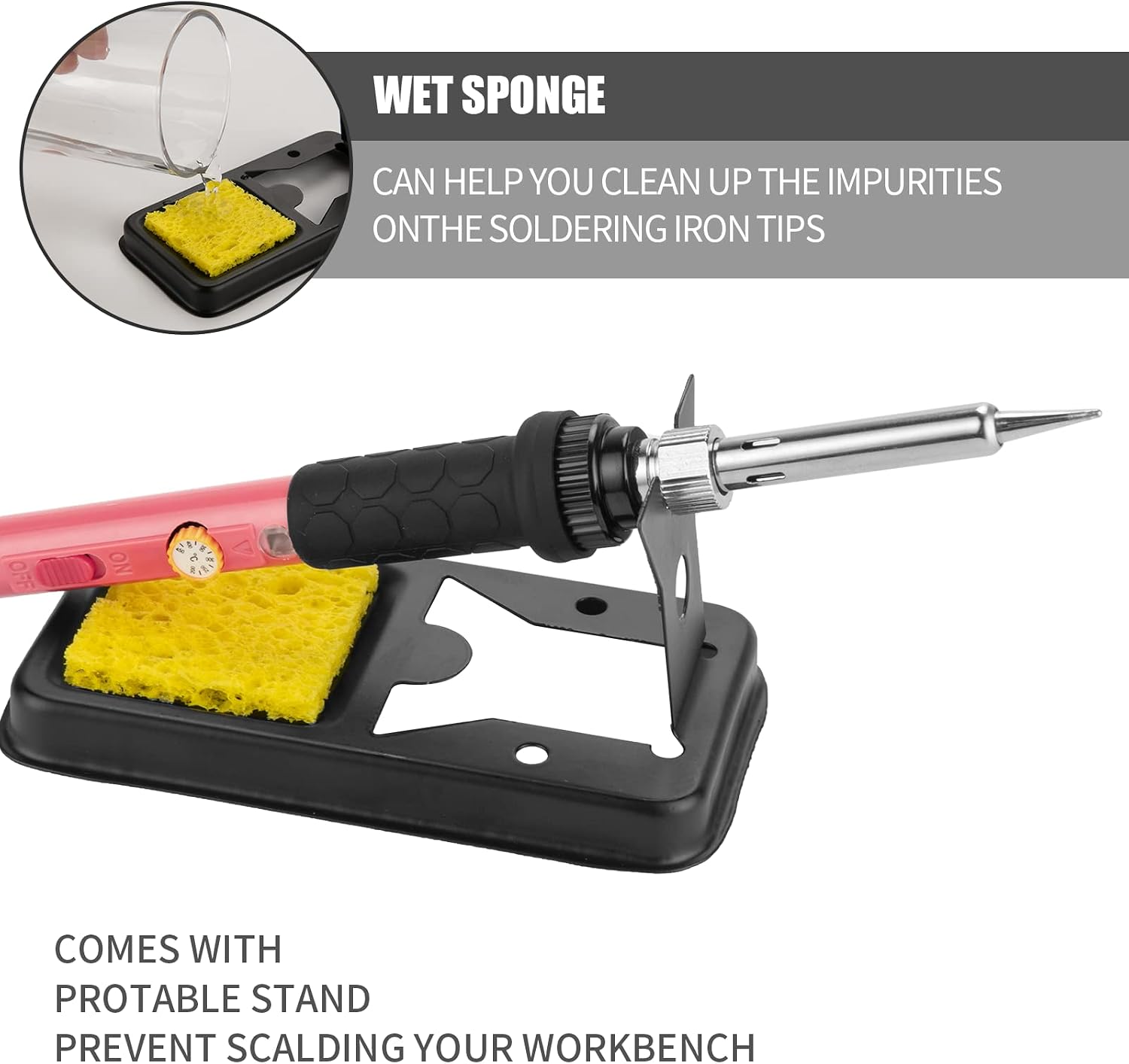 Soldering Iron Kit, 60W Soldering Iron with 5pc Interchangeable Tips, 10-in-1 Adjustable Temperature Solder Welding