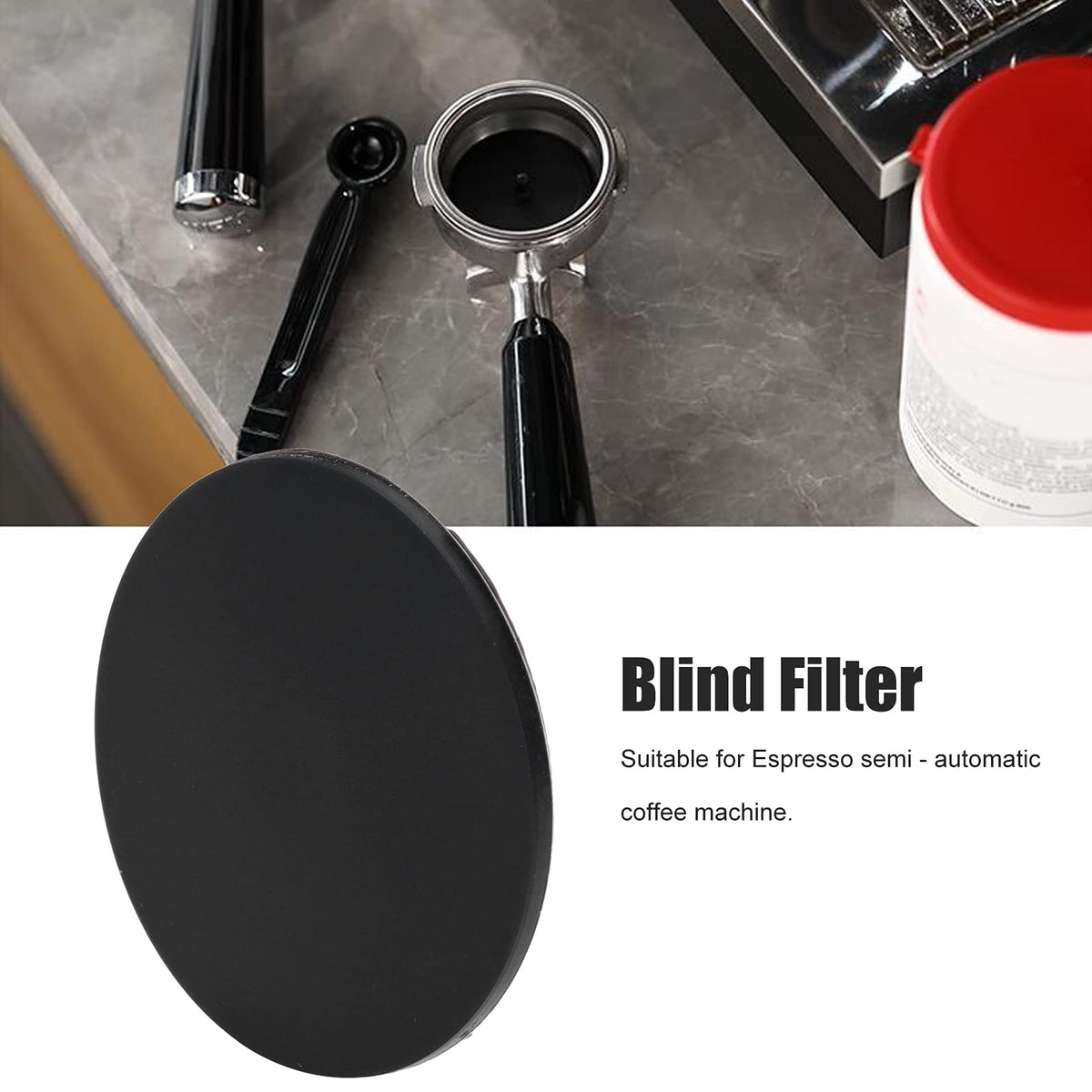 2 Pcs Rubber Blind Filter, Backflush Disk Cleans Tool Tablets Pad Disc for Semi Automatic Machine Filter Maintenance 50mm Replacement Accessories Kitchen Home