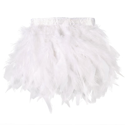 White Turkey Feathers Trim Fringe 2Yard 4-6inch