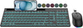 Wireless Keyboard and Mouse Combo, 7 Backlit Effects, Light Up Letters, Rechargeable, Phone Holder, 6 Button Mouse