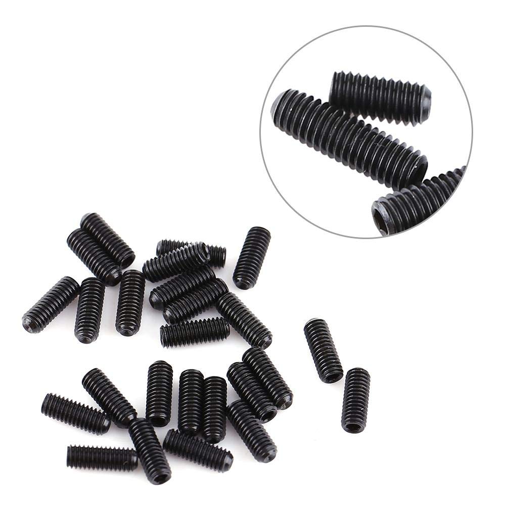 Fdit 200pcs M3 Black Carbon Steel Socket Cup Point Grub Set Screw Assortment