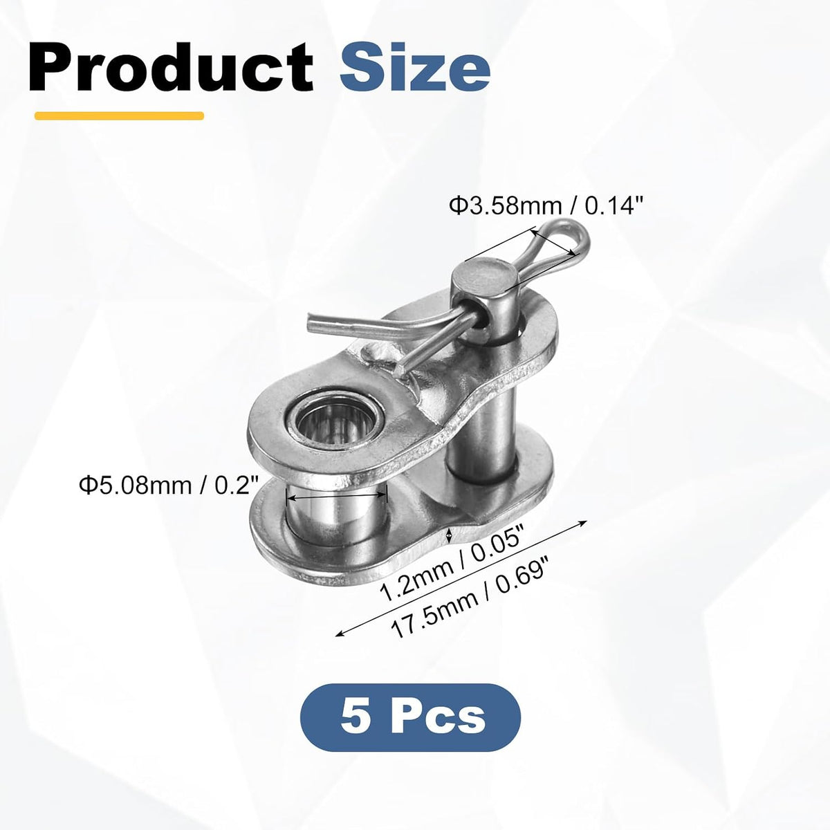 PATIKIL 5Pcs #35 Roller Chain Offset Link Half Links for 06C Chain