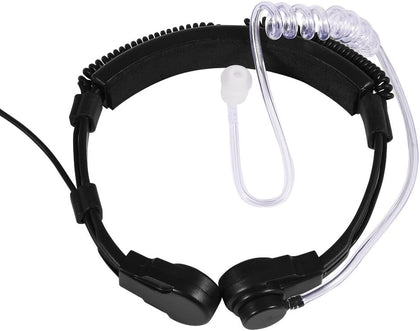Professional Throat Headset, Walkie Talkie Acoutic Tube Earpiece PTT for UV5R 2-Way Radio Walkie Talkie for